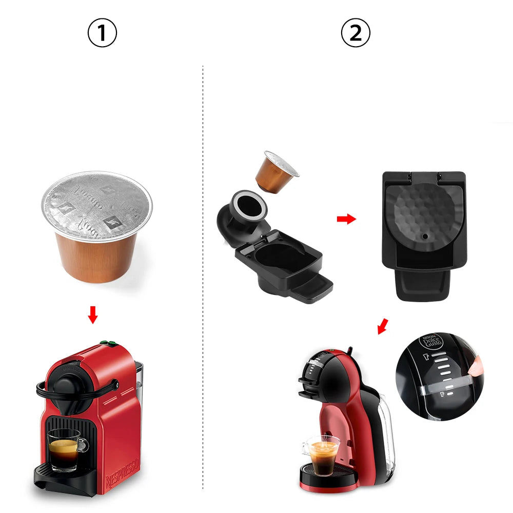 ADAPTADOR DE CÁPSULA Y CAPSULA RELLENABLE - COMPATIBLE CON DOLCE GUSTO - ICafilas