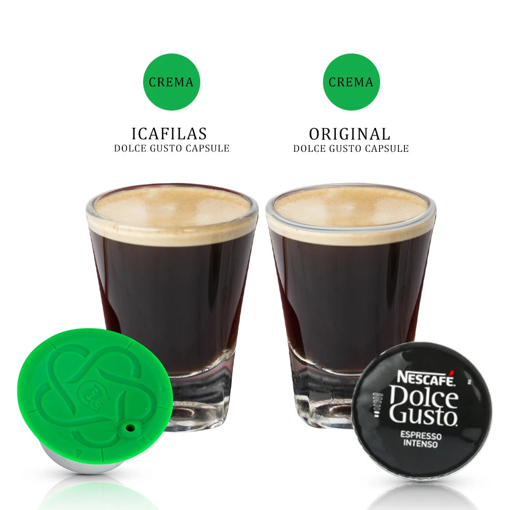 CÁPSULAS DE CAFÉ REUTILIZABLES DOLCE GUSTO, PLÁSTICO Y ACERO INOXIDABLE, RELLENABLES PARA MÁQUINAS NESCAFÉ.