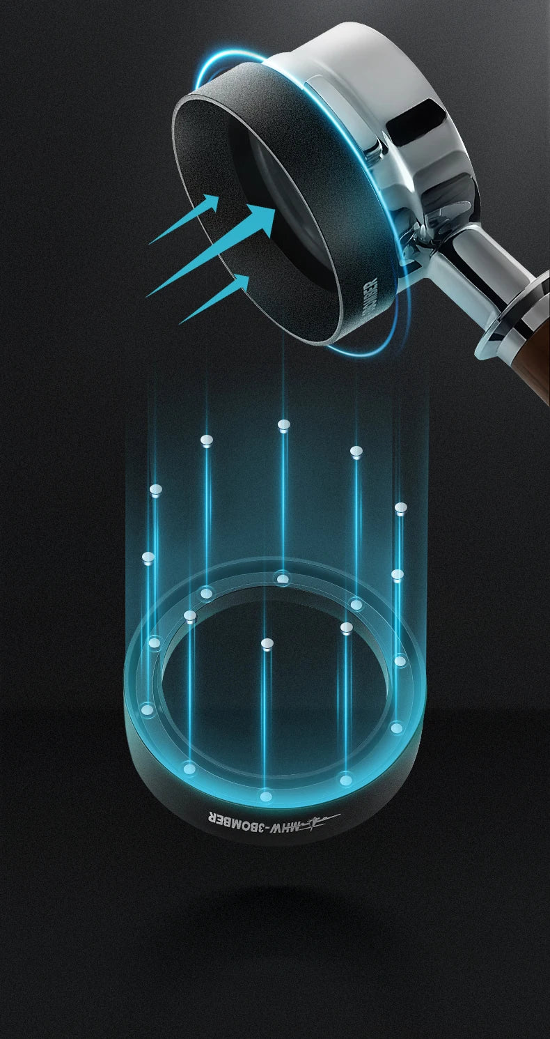 EMBUDO MAGNÉTICO DE DOSIFICACIÓN DE CAFÉ, ANILLO DOSIFICADOR COMPATIBLE CON PORTAFILTRO DE 58MM. - MHW-3BOMBER
