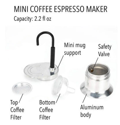 CAFETERA ITALIANA DE UN SOLO TUBO, PARA ESTUFA - 50ML