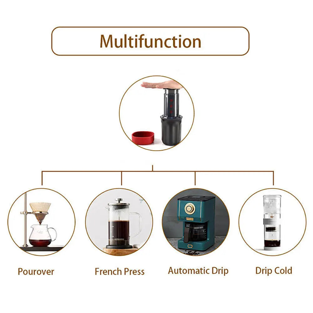 CAFETERA ESPRESSO PORTÁTIL A PRESIÓN FRANCESA CON KIT DE FILTRO - 250ML