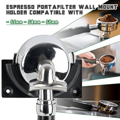 Wall Mount Coffee Filter Holder Self Adhesive Storage Rack Kitchen Tools 51mm 54mm 58mm