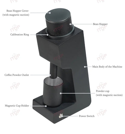 MOLINO DE CAFÉ ELÉCTRICO, 48MM, 7 NÚCLEOS, VS3, ESPRESSO - ITOP 03