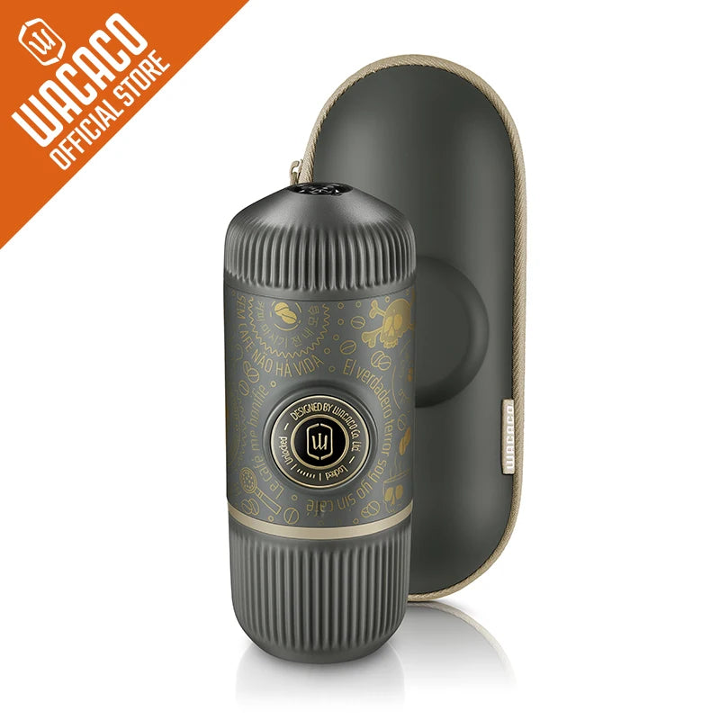 NANOPRESSO DARK SOULS, MÁQUINA DE ESPRESSO PORTÁTIL CON FUNDA PROTECTORA, VERSIÓN MEJORADA DE MINIPRESSO - WACACO