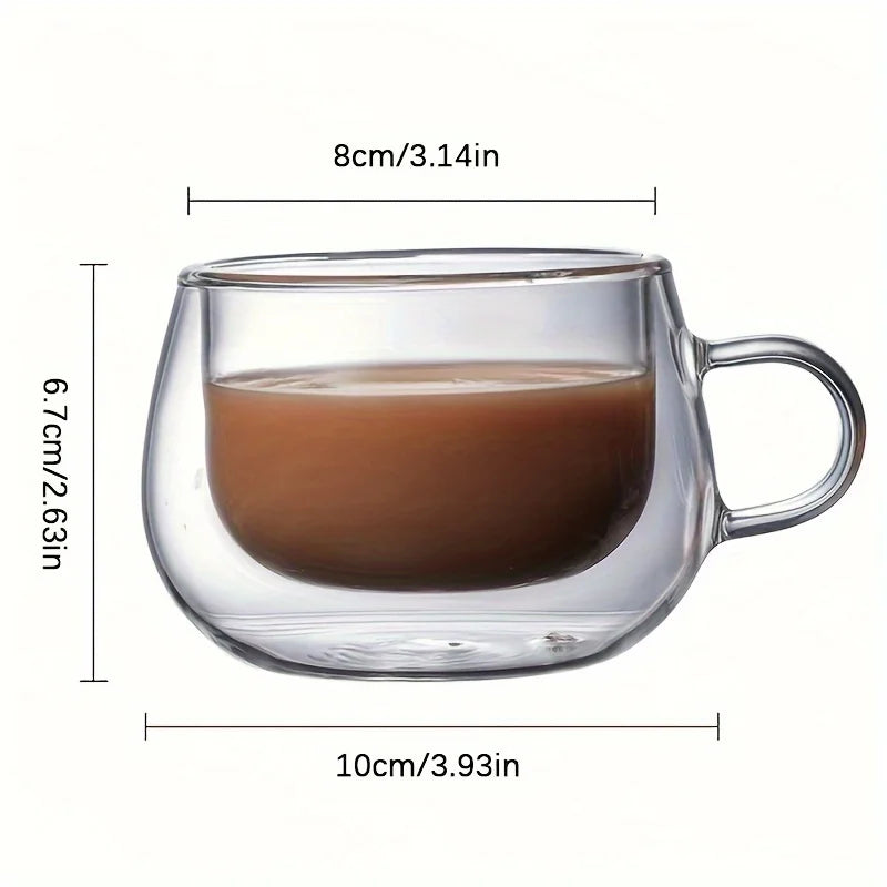 TAZAS DE CAFÉ DE VIDRIO DE DOBLE PARED - 4,5 oz