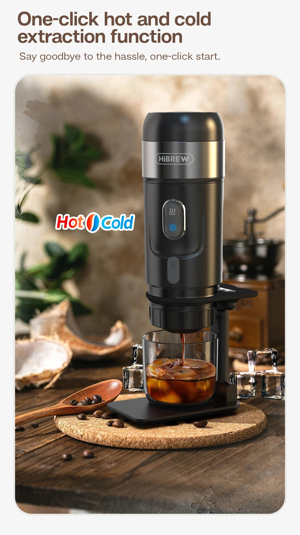 CAFETERA PORTÁTIL COMPATIBLE CON CÁPSULAS NEXPRESSO DOLCE, H4A - 12V - HiBREW