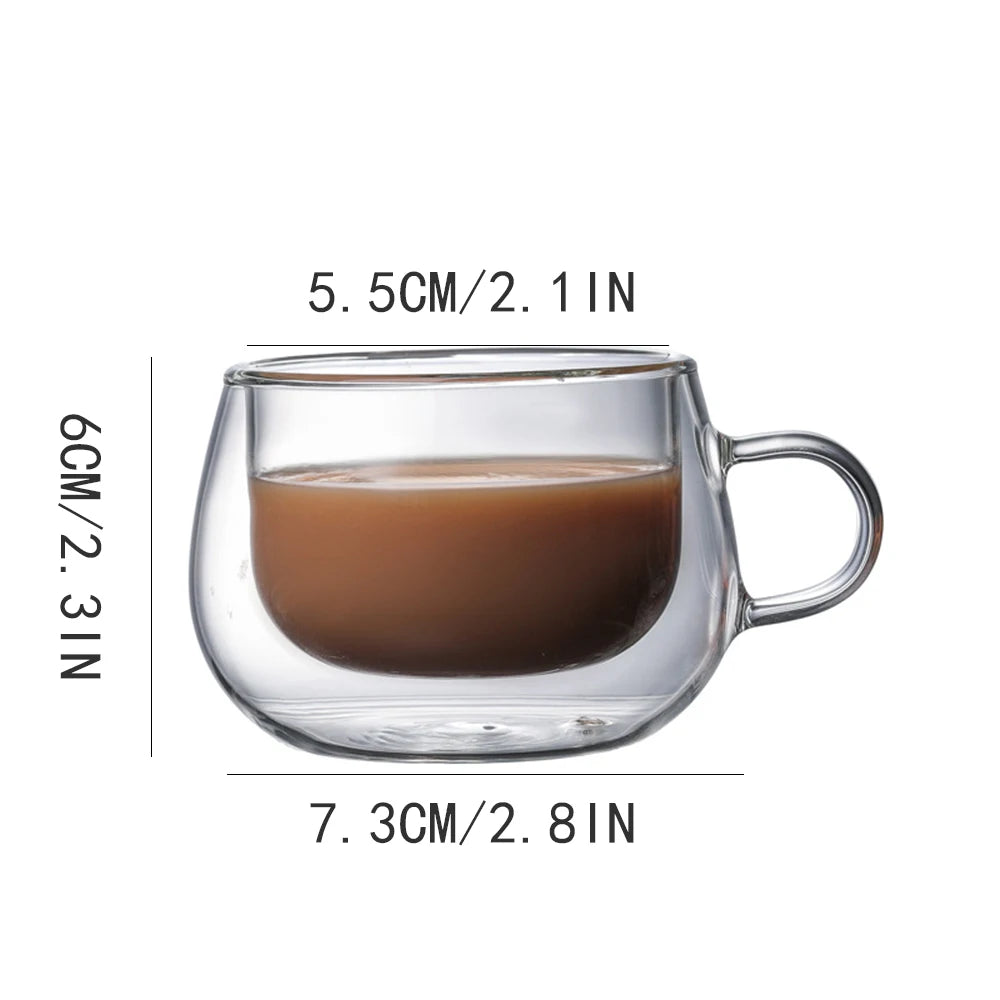 TAZAS DE CAFÉ DE VIDRIO DE DOBLE PARED - 4,5 oz