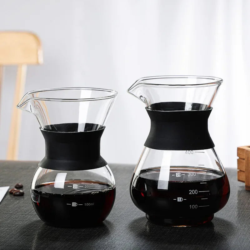 CAFETERA DE VIDRIO CON FILTRO DE ACERO INOXIDABLE - MÉTODO CHEMEX