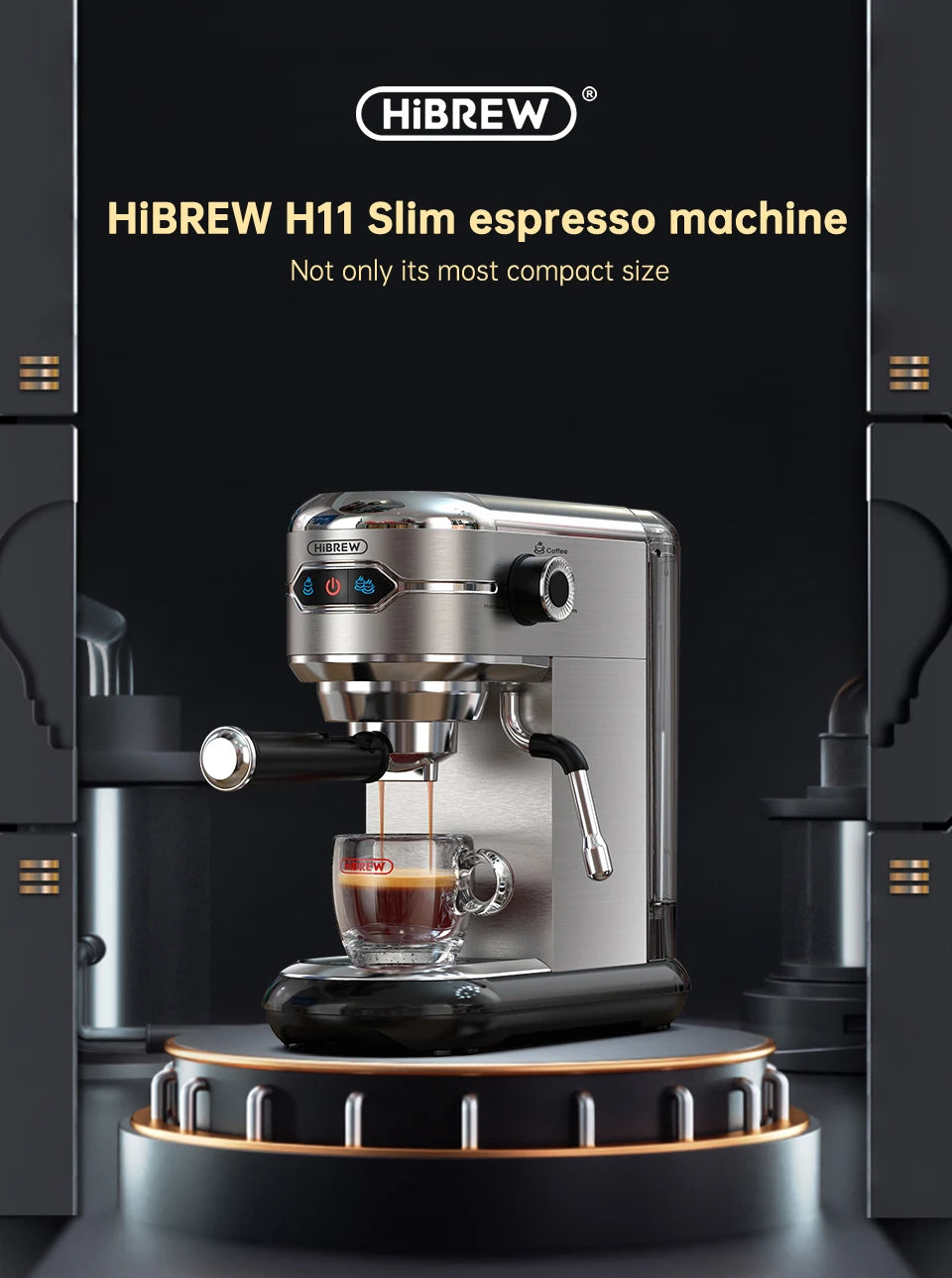 CAFETERA SEMIAUTOMÁTICA INOX DE 20 BARES - HiBREW