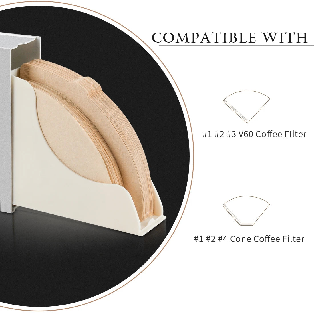 CAJA DE ALMACENAMIENTO DE PLÁSTICO PARA PAPEL DE FILTRO DE CAFÉ, SOPORTE A PRUEBA DE POLVO PARA FILTROS - #4, #3, #2, #1. - CAFEMASY