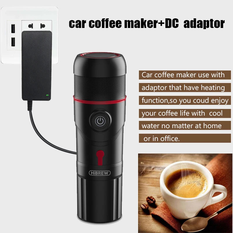 MÁQUINA DE ESPRESSO PORTÁTIL CON ADAPTADOR DE CA/CC Y SOPORTE PARA COCHE - HiBREW